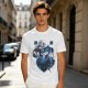 Olive T-Shirt With Cute Wizard Dragon On Starry Heart Print