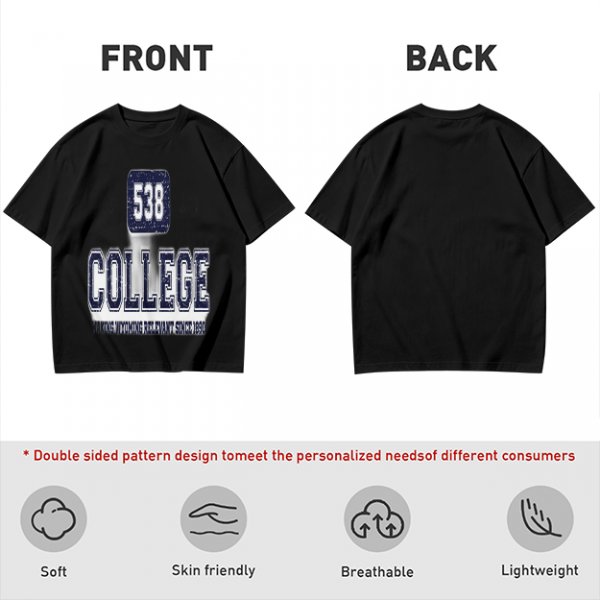 Olive College Graphic T-Shirt with 538 Print Design