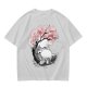 Olive T-shirt with Totoro and Cherry Blossom Tree Art Print