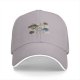 Black baseball cap with coffee themed text and cute cup illustrations