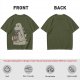 Olive T-Shirt Featuring Godzilla Eating Ramen