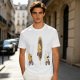 Olive T-Shirt With Cartoon Characters Riding Bikes Through Portal