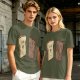 Olive T-Shirt With Surprised Light And Sad Burnt Bread Slices Graphic