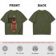 Olive T-Shirt with Red Devil Cat Graphic and The Dev Print