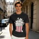 Olive T-Shirt With Cute Kitten Popcorn Bucket Graphic