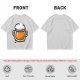 Olive Green T-Shirt With Stylized Beer Mug Graphic Print