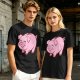 Olive Green T-Shirt With Cute Pink Piggy Bank Graphic Print