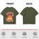 Olive T-Shirt With Calcifire Bacon Fire Graphic Print
