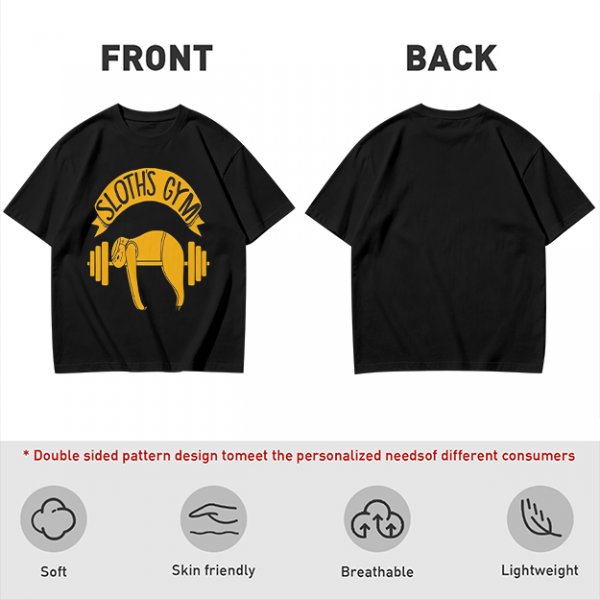 Sloth's Gym T-Shirt with Funny Lifting Sloth Graphic