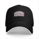 Black baseball cap with 'meh & meh' novelty candy parody design