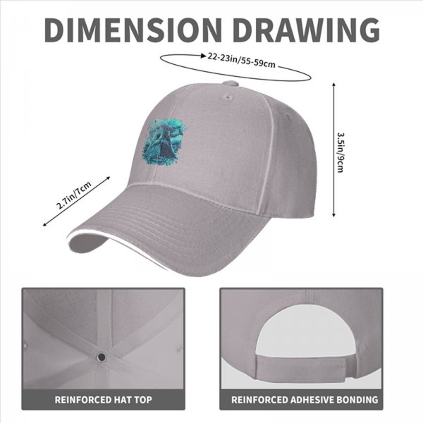 Black Baseball Cap With Turquoise Ancient Wise Man Face Art Print