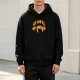 Black hoodie with Sloths Gym sloth lifting barbell graphic