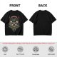 Olive Green Swordsman Skull Graphic Short Sleeve T-Shirt