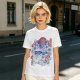 Olive green t-shirt with cat bus and Japanese traditional art print