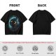 Olive T-Shirt With Black Cat And Crescent Moon Graphic