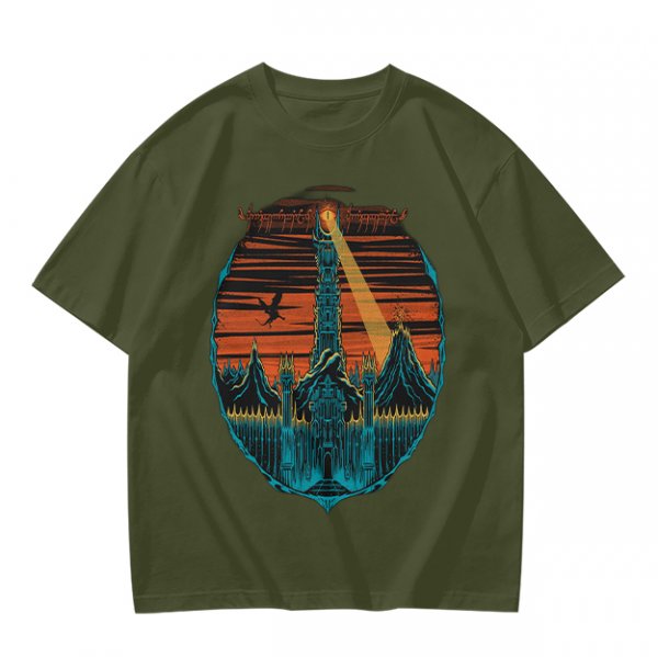 Lord of the Rings Dark Tower Graphic Olive T-Shirt