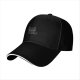 Black Baseball Cap With Grumpy Black Cat Graphic Design