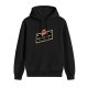 Black hoodie with 'Genuine Talent' branded graphic print