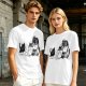 Olive Green T-Shirt With Playful Black Cat Graphic Print