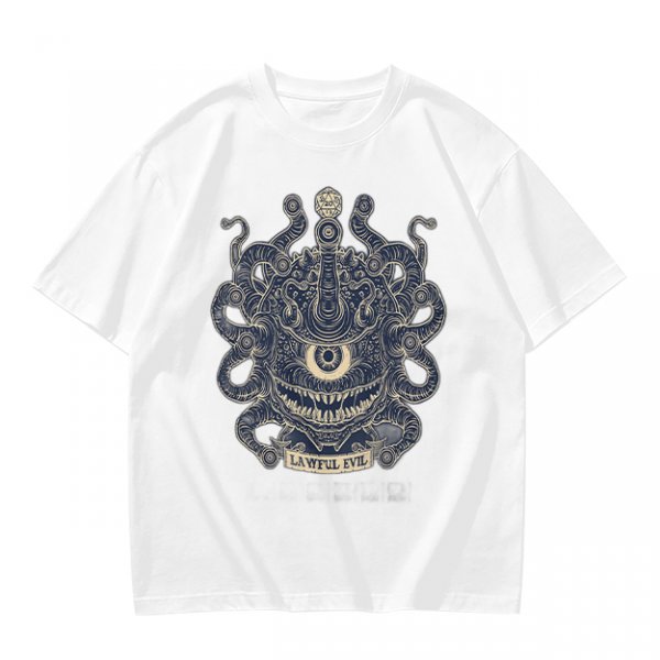 Olive Green Beholder Lawful Evil Graphic T-Shirt