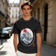 Olive T-shirt with Great Wave Enso Circle and Red Sun Print