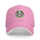 Black baseball cap with meditating frog and 'Less Hate Meditate' mushroom design