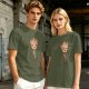 Olive Green T-Shirt with Smiling Baby Groot Graphic
