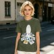 Olive T-Shirt With Cute Octopus Drawing Artwork Print