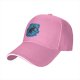 Black Baseball Cap With Playful Black Cat On Blue Abstract Background