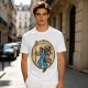 Olive T-Shirt With Fantasy Wizard Character Graphic Print
