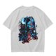Olive T-shirt with fantasy warrior and moon graphic print
