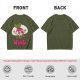 Olive T-Shirt With Rad Skating Radish Cartoon Graphic