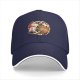 Black baseball cap with cute Christmas cat gingerbread print