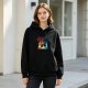 Black Hoodie With Fantasy Open Book Dragon Wolf Silhouette Art
