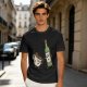 Olive T-Shirt With Cartoon Coffee Mug And Wine Bottle Print