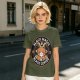 Olive t-shirt with black magic black coffee goat graphic print