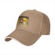 Black baseball cap with cartoon bear costume character in fiery cave print