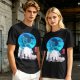 Anime girl cherry blossom scene graphic tee