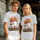 Olive graphic t-shirt with nervous white cat and 'All of my systems are nervous' text