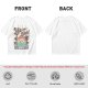 Olive graphic t-shirt with tropical sunset wave and palm tree print