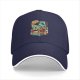 Black Baseball Cap With Retro Crow Coffee Machine Graphic