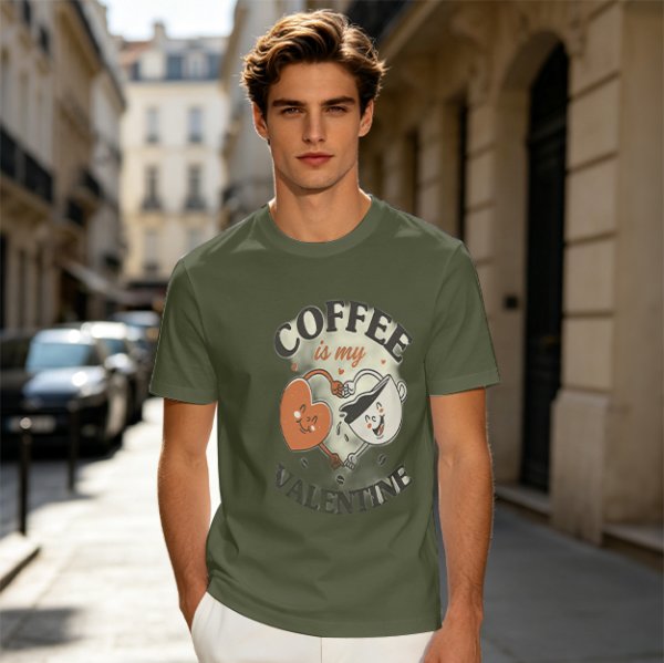 Coffee Is My Valentine Graphic T-Shirt For Coffee Lovers