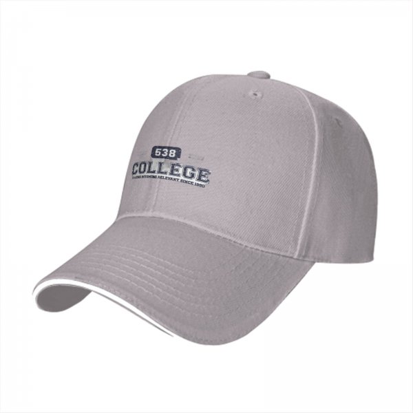 Black baseball cap with 538 COLLEGE embroidered design