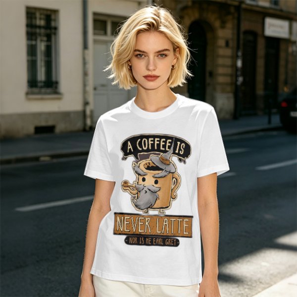 A Coffee Is Never Latte Wizard Mug T-Shirt Print