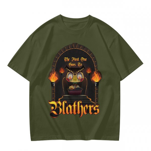 Olive T-Shirt with Gothic Blathers Themed Archway Print