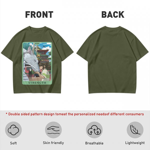 Spirited Away Haku Chihiro Strength Tarot Graphic T-Shirt