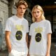 Olive T-Shirt with Marvin Text and Simple Face Graphic