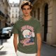 Olive Graphic T-Shirt With Sarcastic Skull Problem Quote