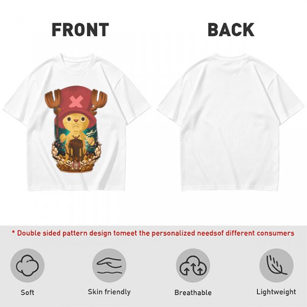 Olive T-shirt with Tony Tony Chopper Graphic Print