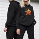 Black Hoodie With Cute Ramen Bowl Graphic Design